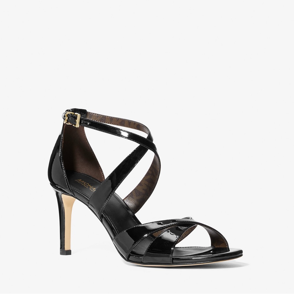 Michael Kors Heels Kinsley Faux Patent Leather Sandal